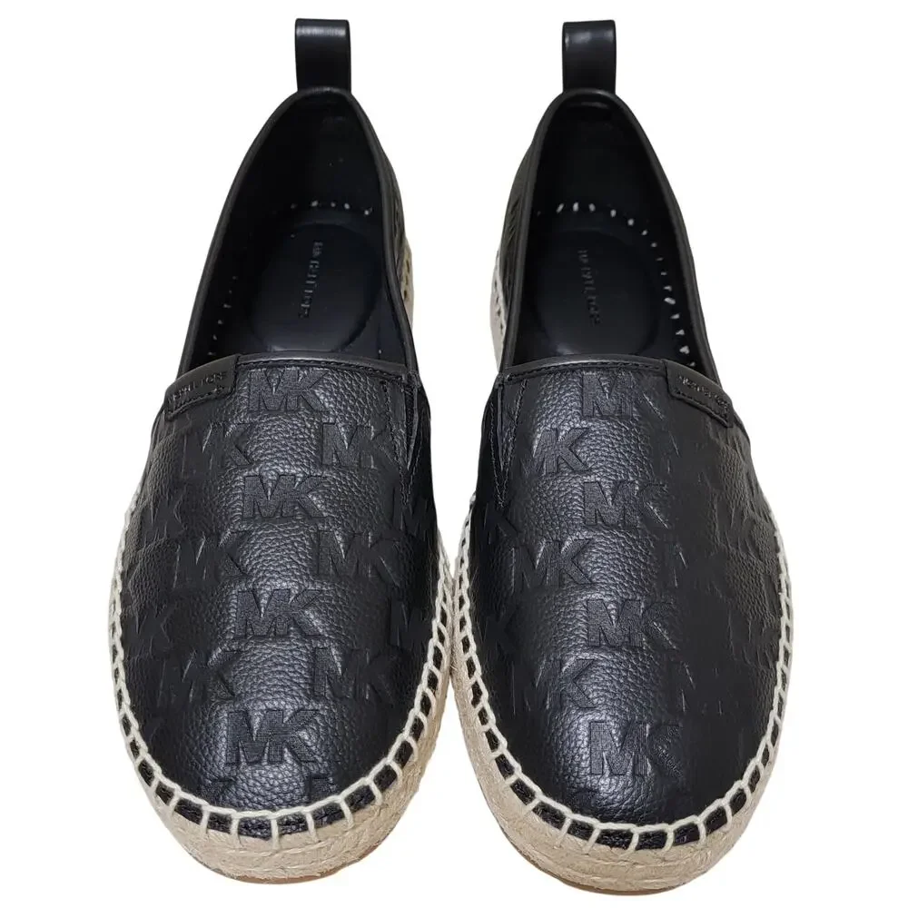 Michael Kors Men Elias Espadrille Slip On Loafers Size US 11M Black Leather